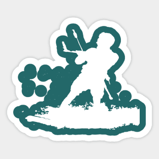 Kitesurfing Enthusiast Riding A Wave White Silhouette Sticker